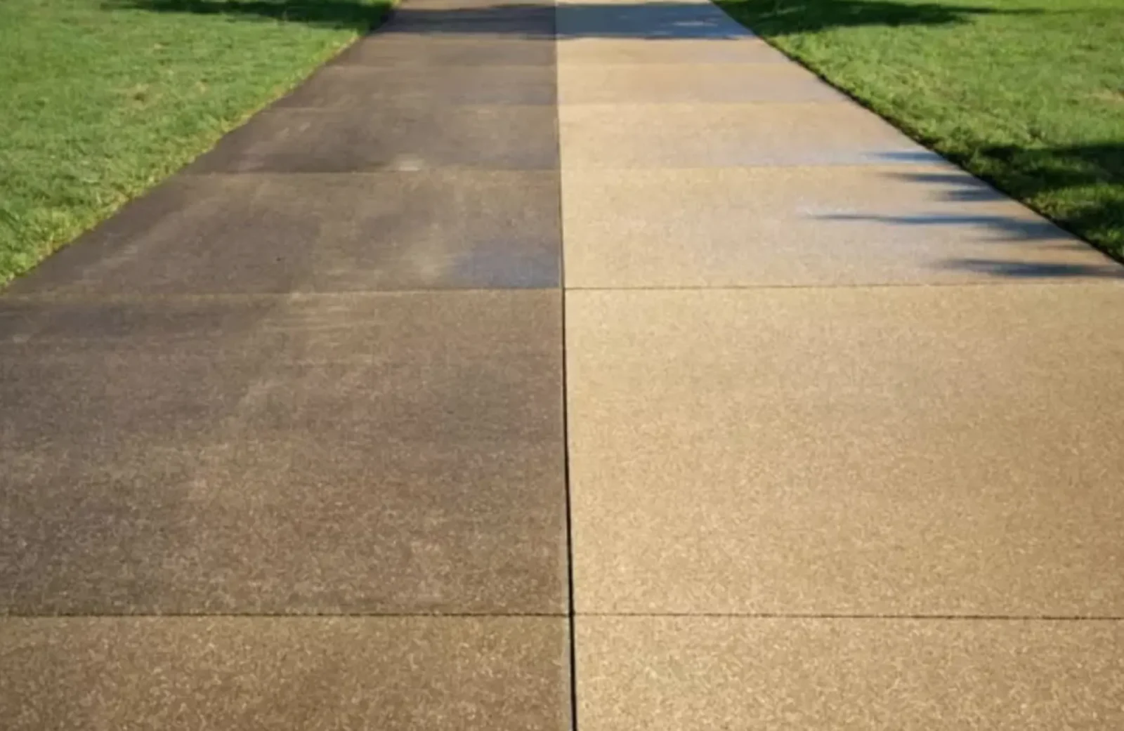 Before and after driveway sealing comparison