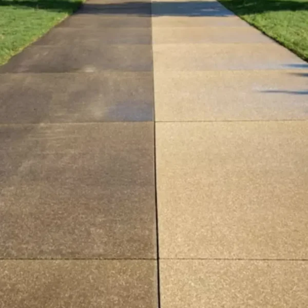 Before and after driveway sealing comparison