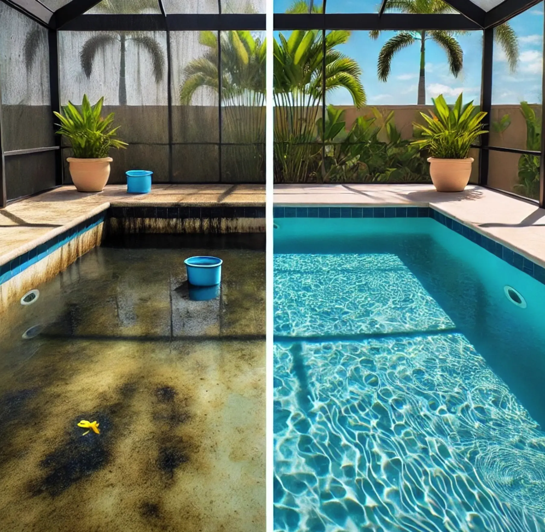 Does a pressure washer remove algae from concrete?