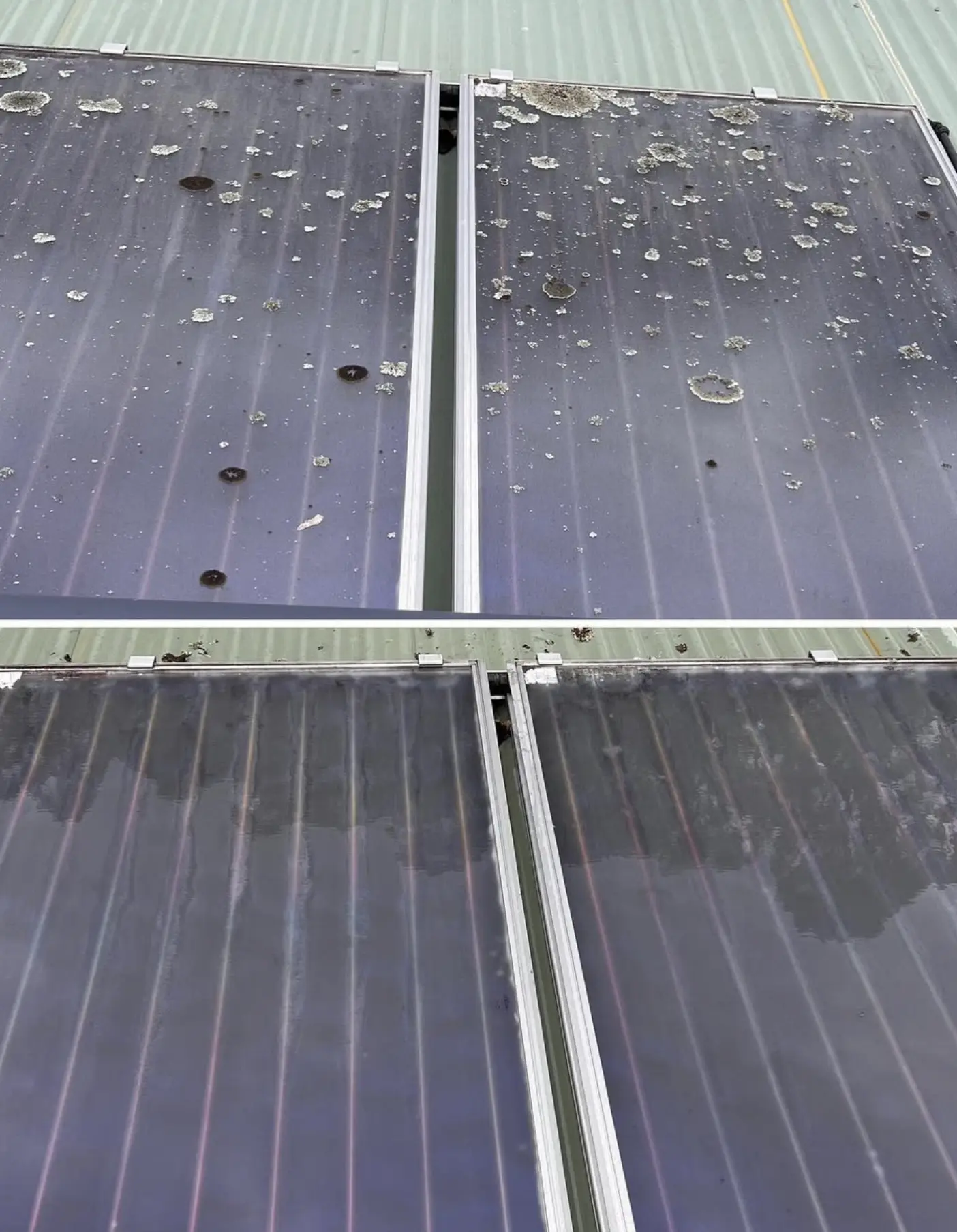 Solar panels in dusty rural setting