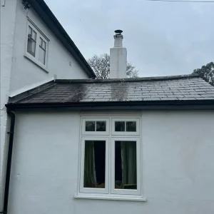 cleaning roof tiles of moss