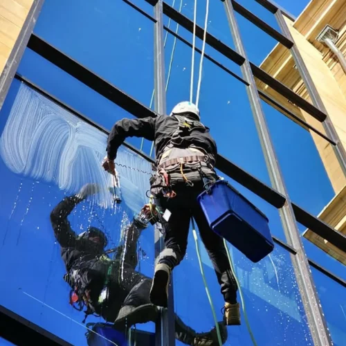 exterior high rise window cleaning port melbourne