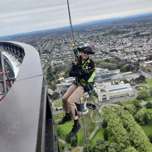 high rise window cleaner