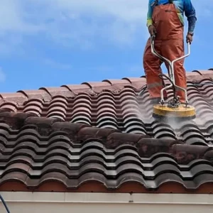 pressure washing roof tiles