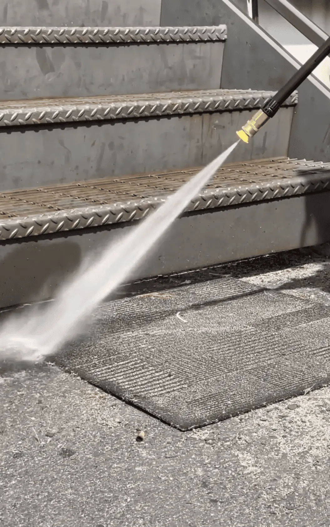 heavy-duty pressure washer on construction site